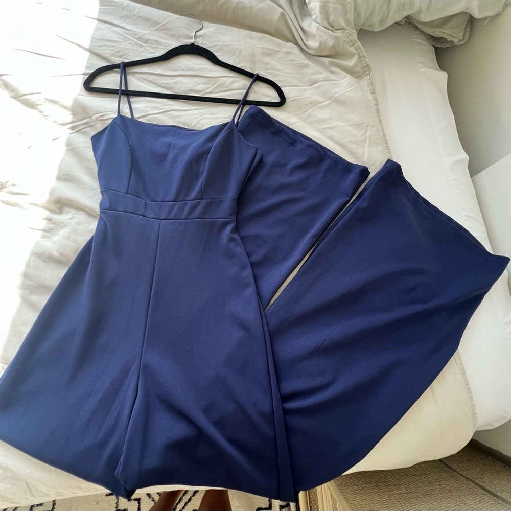 Elegant Navy Blue Women's Pantsuit